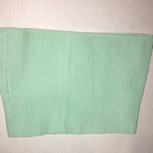 Babaton Strapless Sleeveless Crop Knit Top | Mint Green | Size S